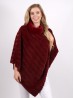 Soft Faux Fur Poncho W/ Weave Pattern 